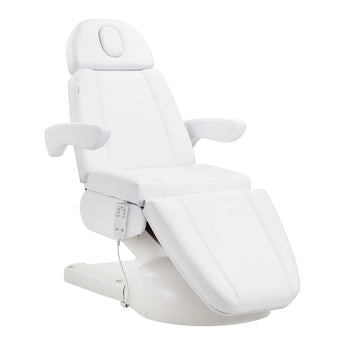 Косметологическое кресло-кушетка Azzurro Lux, 3 мотора, белое с подогревом