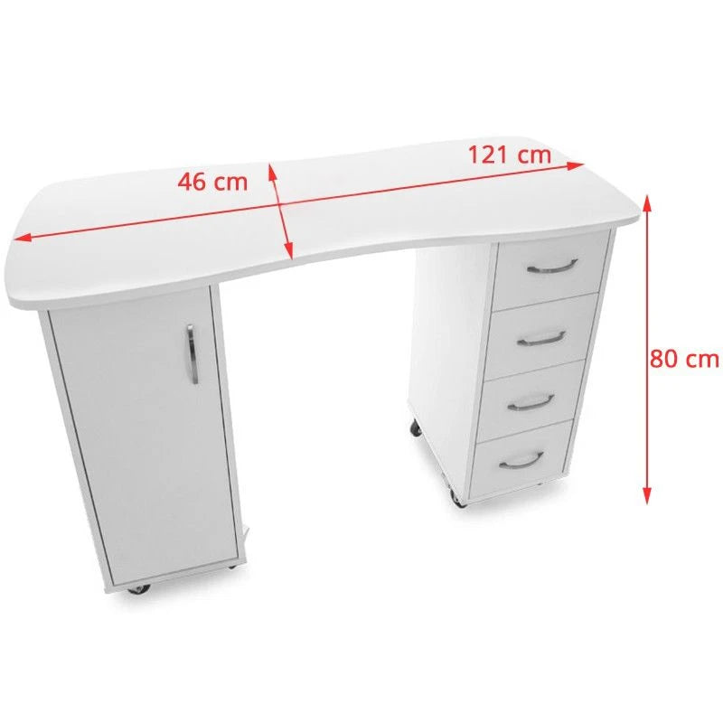 Cosmetische tafel 2027, wit, twee kasten