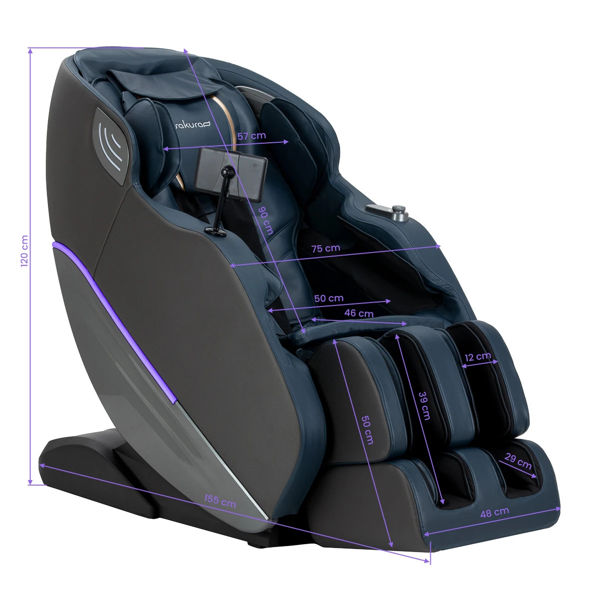Masažo kėdė 3D Sakura Maximus 809, pilka-mėlyna