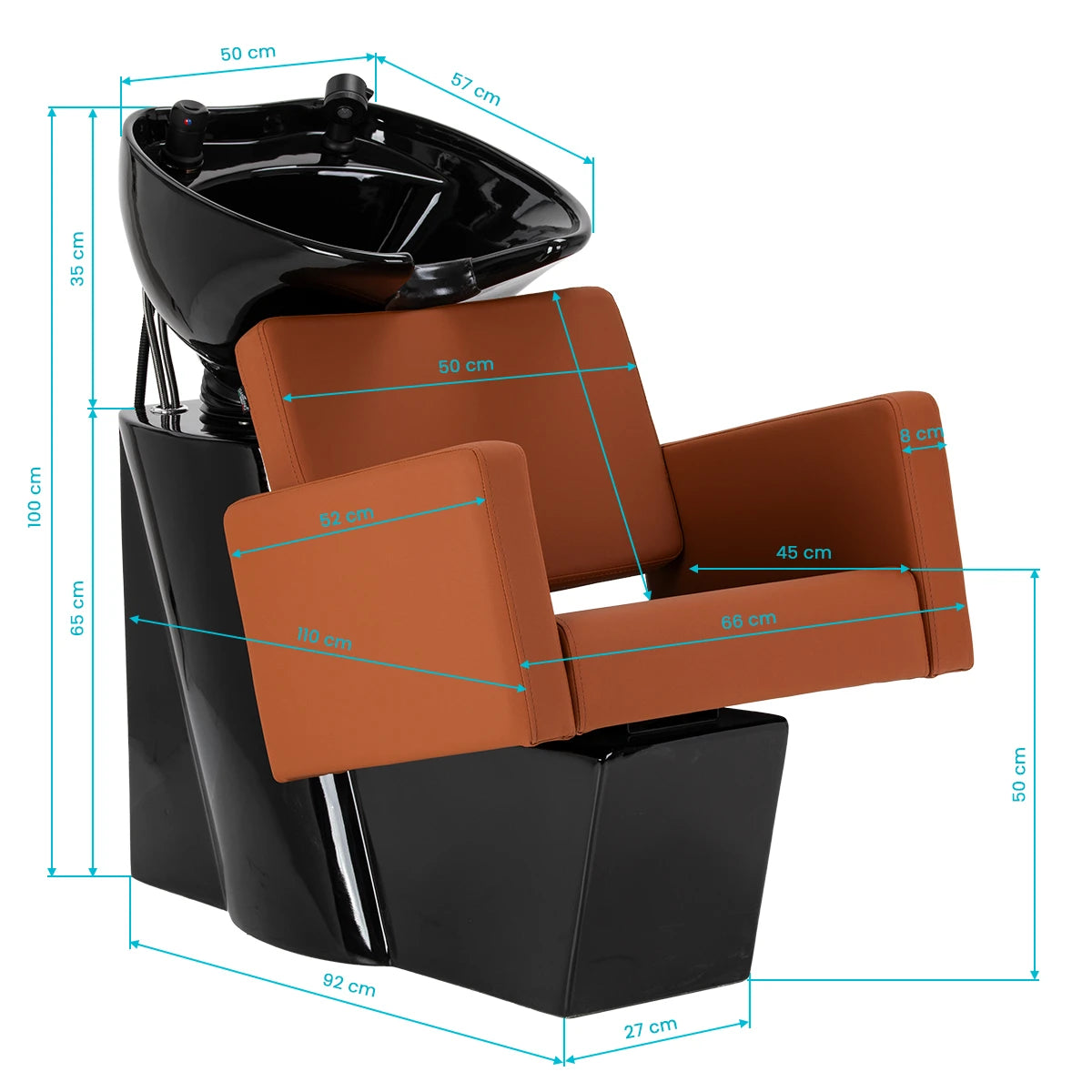 Gabbiano Vitoria brown hairdressing wash unit