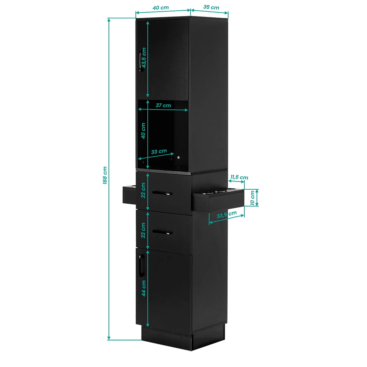 Gabbiano Kappersconsole TOTEM BLACK