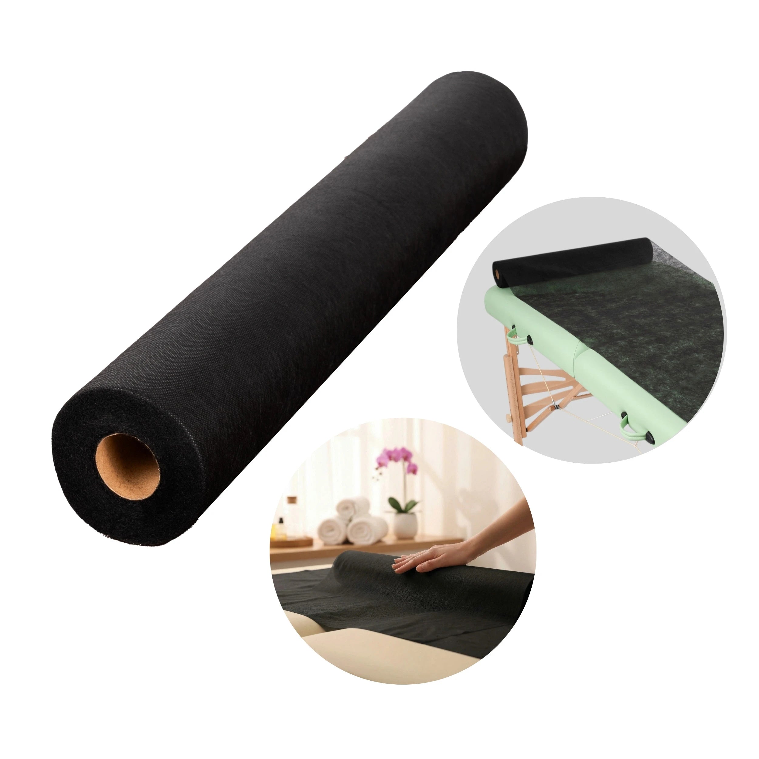 Non-woven medical roll sheet 60 cm x 50 m 18g/m2, black