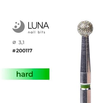 Diamond Nail Drill Bit Ball 3.1 mm, Coarse (Green)