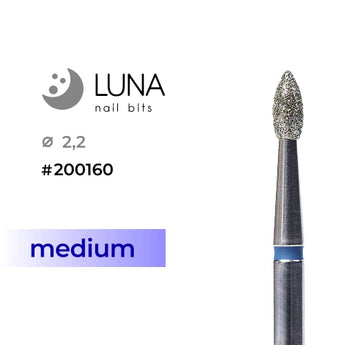 Luna Bits Dimanta frēzes uzgalis Liesma, 2,2-5 mm, zila, vidēja granularitāte