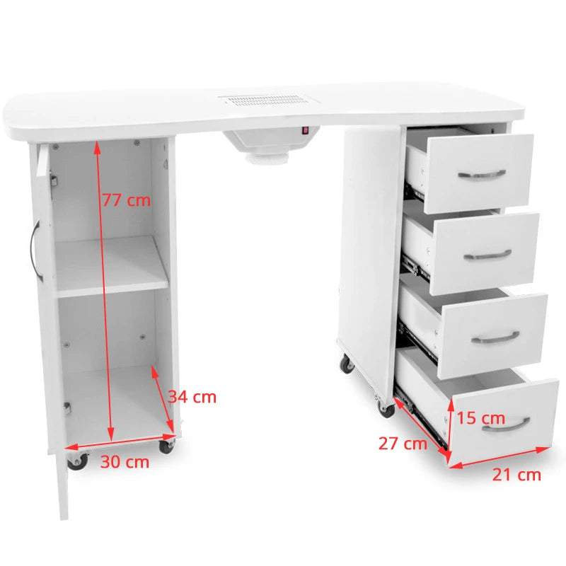 Маникюрный стол с пылесборником CABINETS WHITE