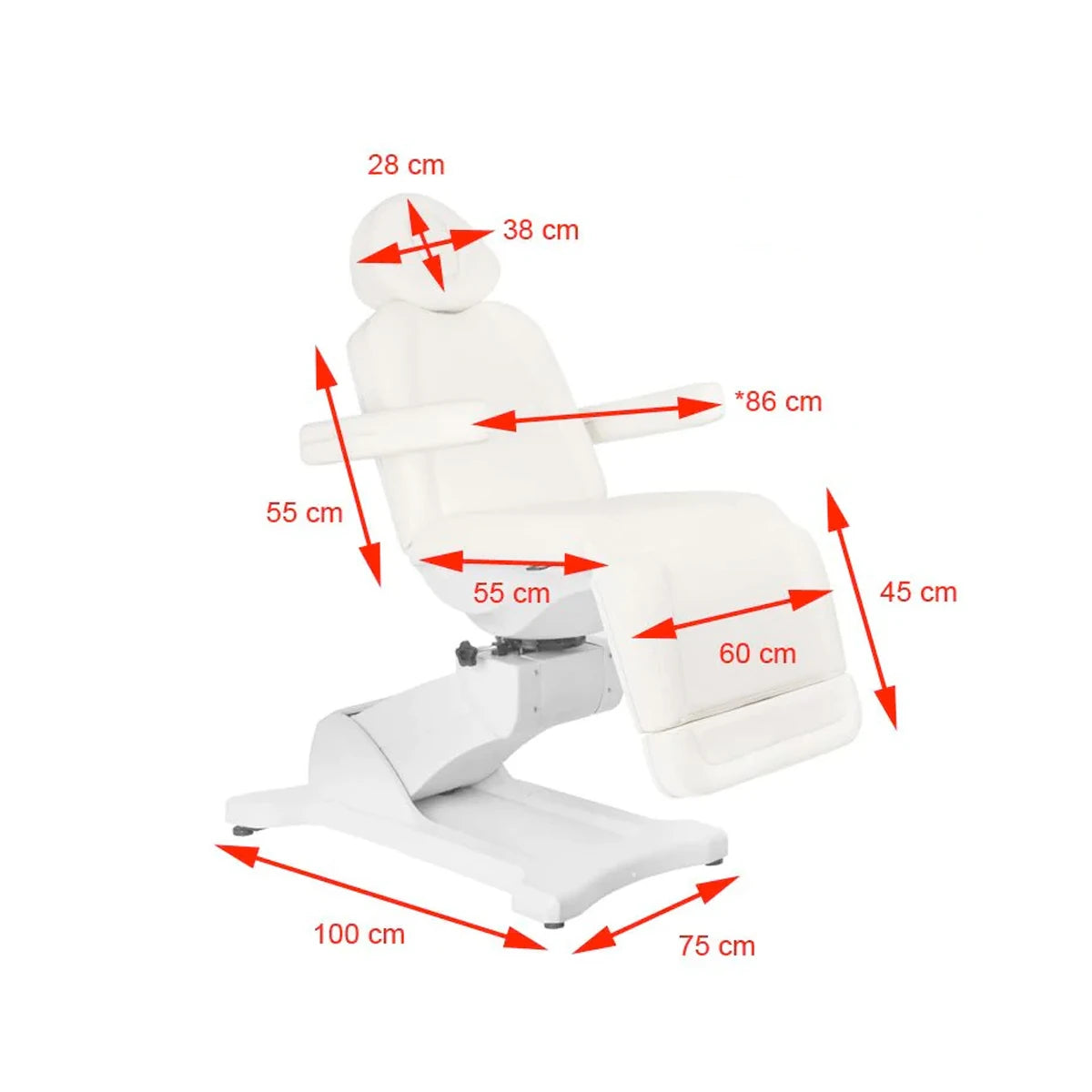 Beauty lit-couche Azzurro 869a rotary, 4 moteurs, blanc