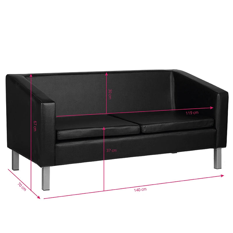 Gabbiano Sofa Wartezimmer BM18003, Schwarz