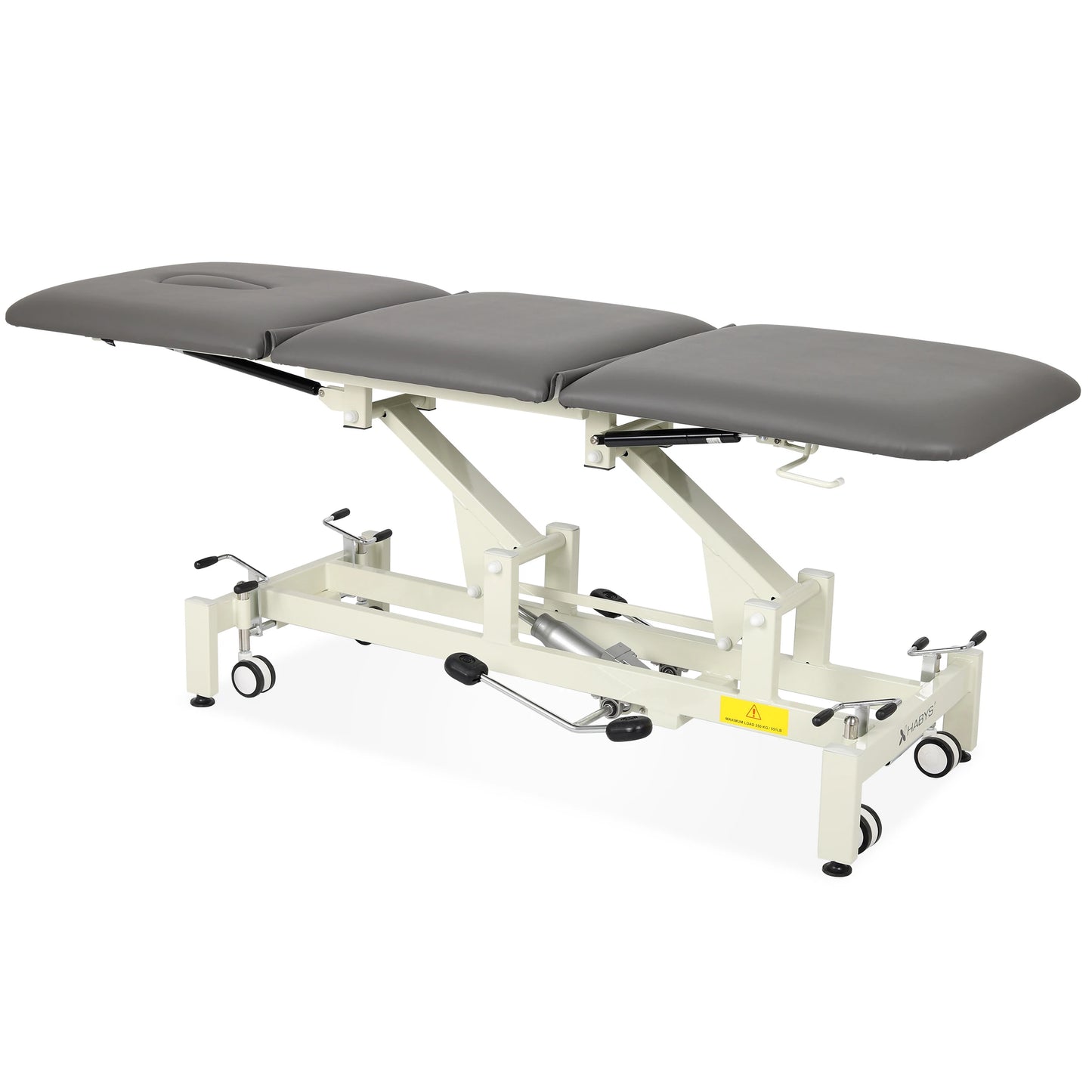 Ultima H3 Elektrische Therapieliege, hydraulische Verstellung, Rollen, PVC grau