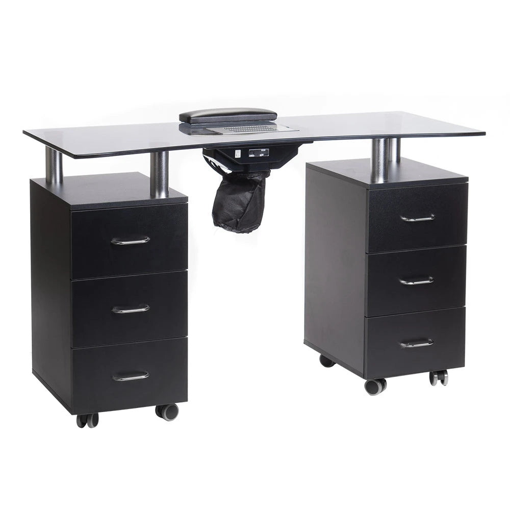Cosmetische tafel BD-3425-1+P met stofafzuiger, zwart