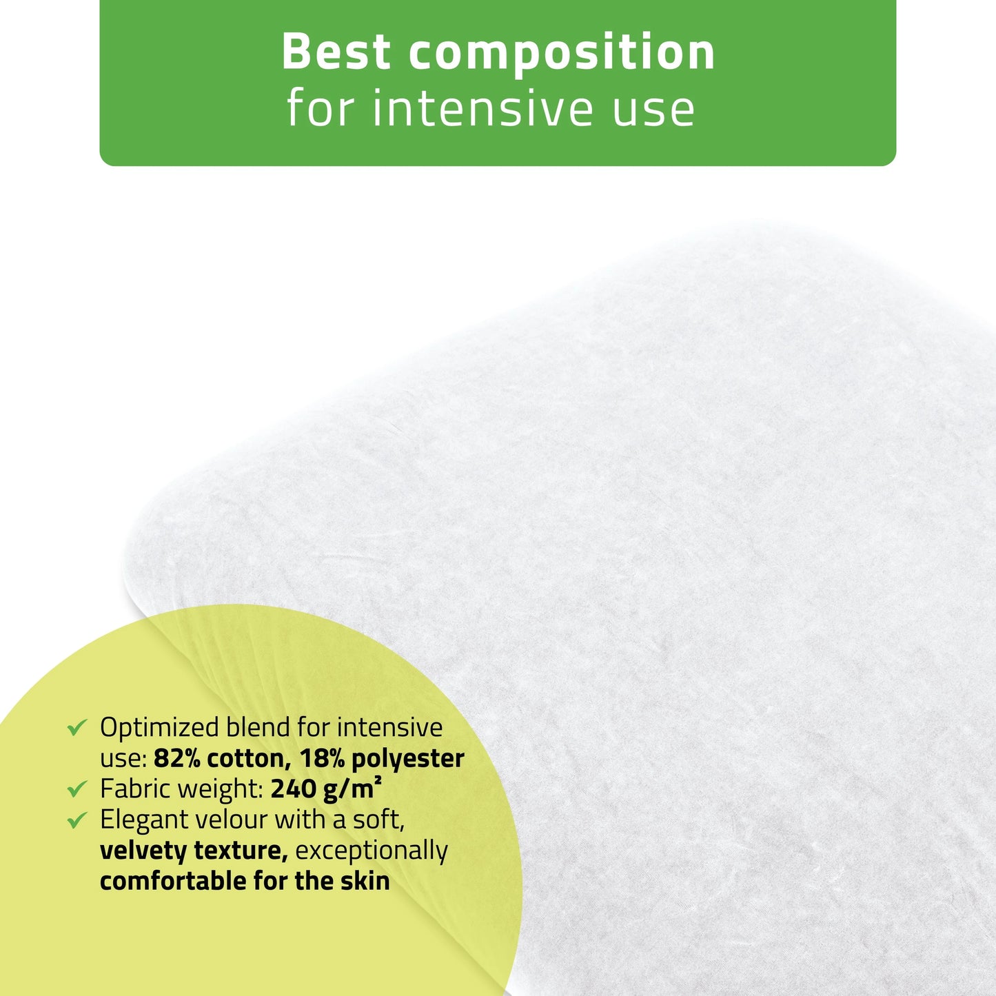 Velour sheet with elastic and ties for cosmetic chair, 70 × 190 cm white