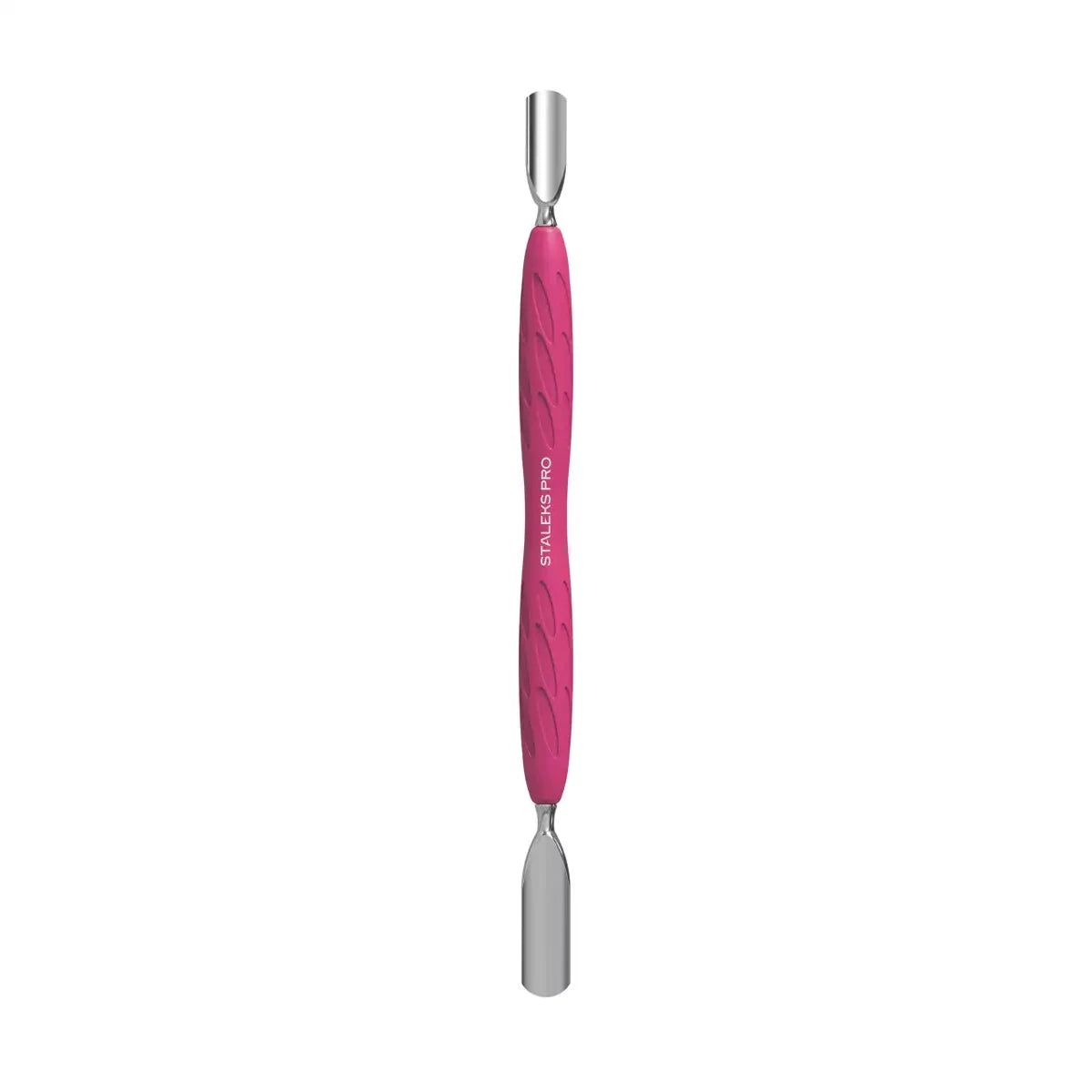STALEKS Manicure Pusher Gummy mit Silikongriff UNIQ 10 TYPE 1, abgerundeter breiter und abgerundeter schmaler Pusher