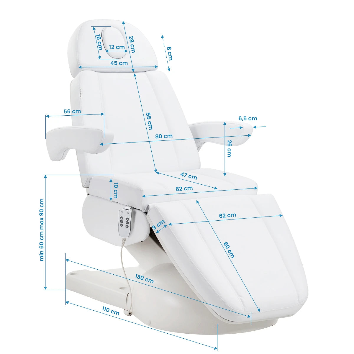 Azzurro Lux cosmetic chair 3m white