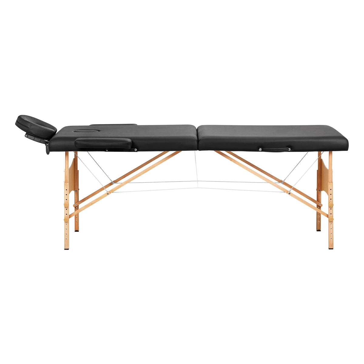 Balance Koka saliekamais masāžas galds, 2 sekcijas, melns