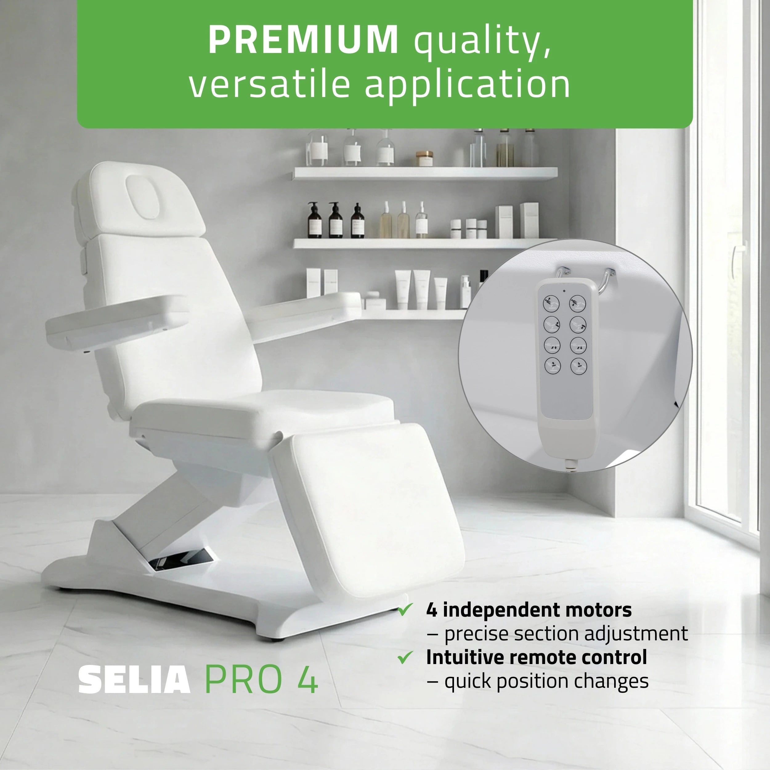 Electric beauty chair Selia PRO 4 Touch Core k301 white