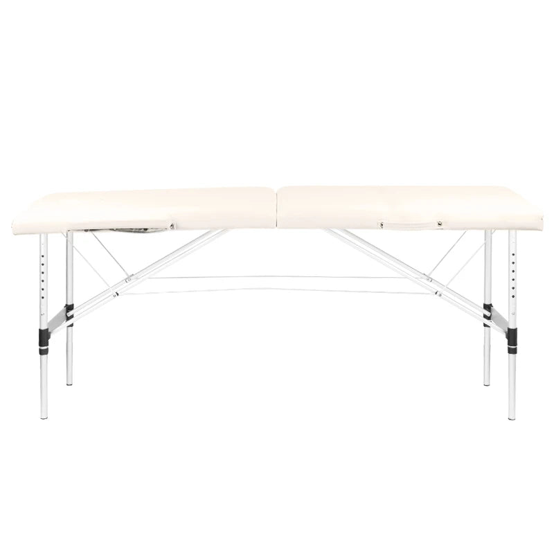 Opvouwbare massagetafel, aluminium comfort, 2-delig crème