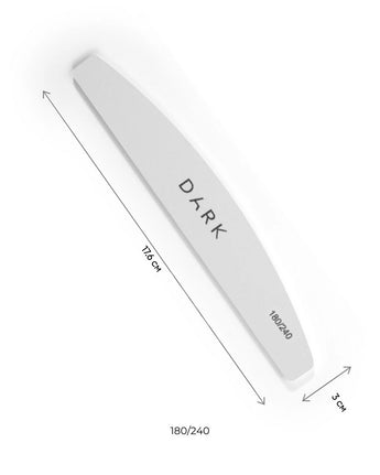 DARK by Rior Nagu vīļu komplekts, pusmēness uz porolona, baltas, 25 gab., 180/240 grīts