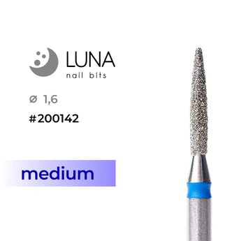 Luna Bits Dimanta frēzes uzgalis Liesma 1.6-10, zils