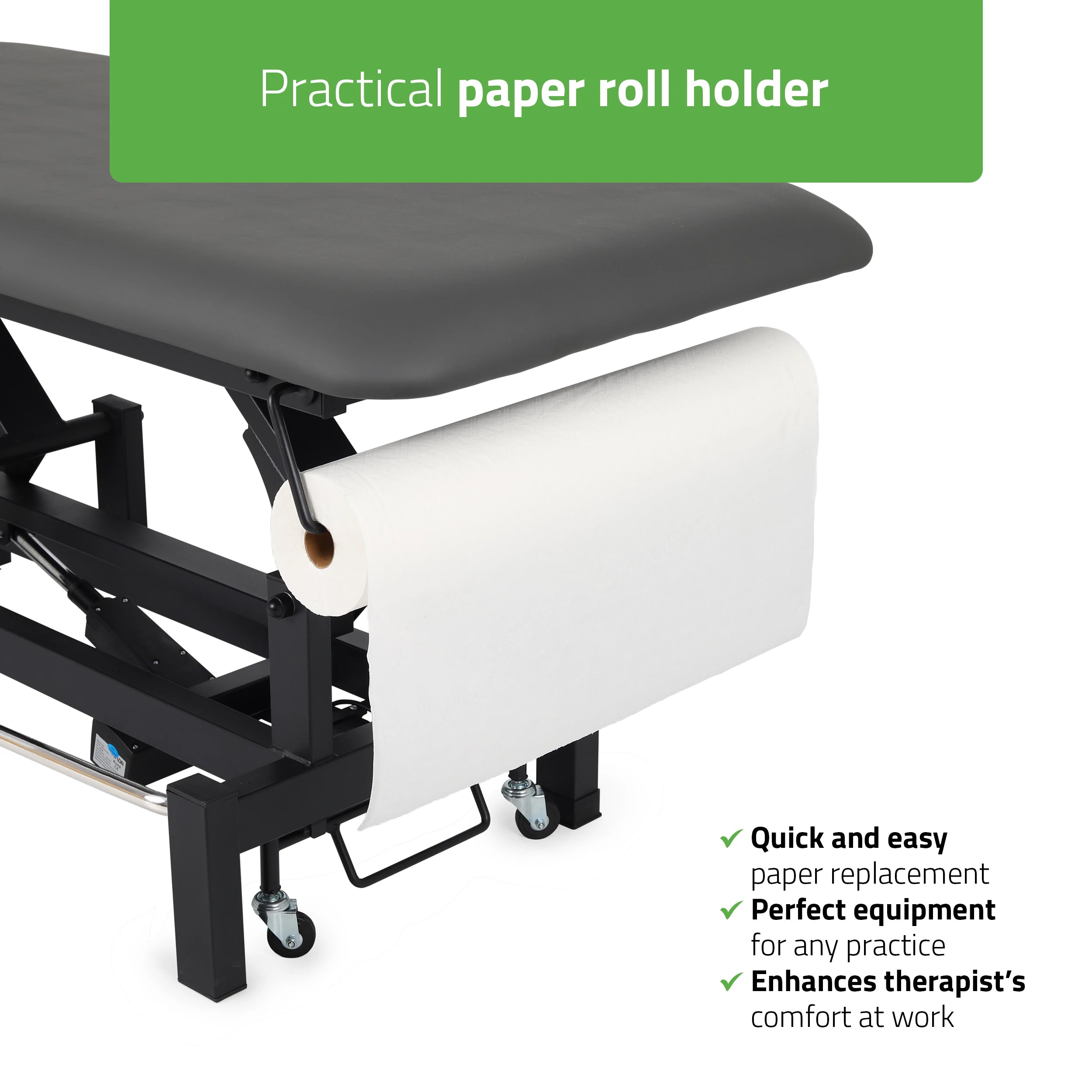 Fortis 2 ERGO Massagetafel, elektrische hoogteverstelling met voetbalkabel, ERGO kussen, K722 Grijs