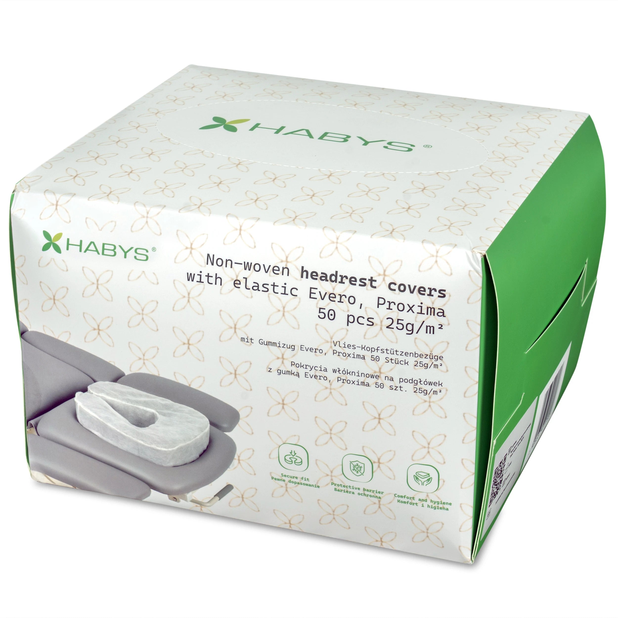 Evero Proxima wegwerphoofsteunkussenhoezen met elastiek, 25g/m2 (50 stuks)
