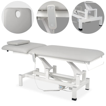 Fortis 2 treatment table, electric adjustment, hand remote control, head cushion, k729 light gray