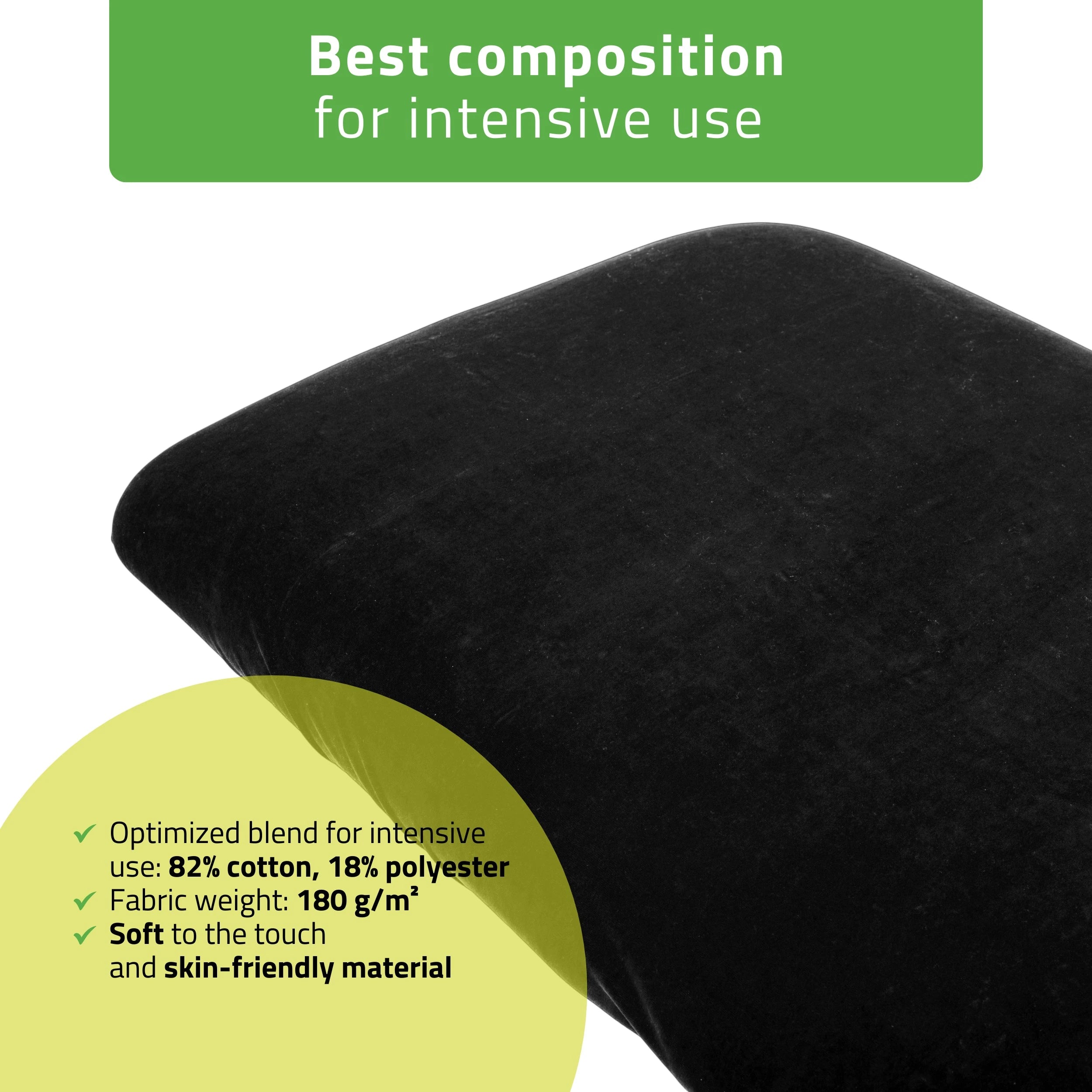 Frotte sheet with elastic and ties for cosmetic chair, 70 × 190 cm black