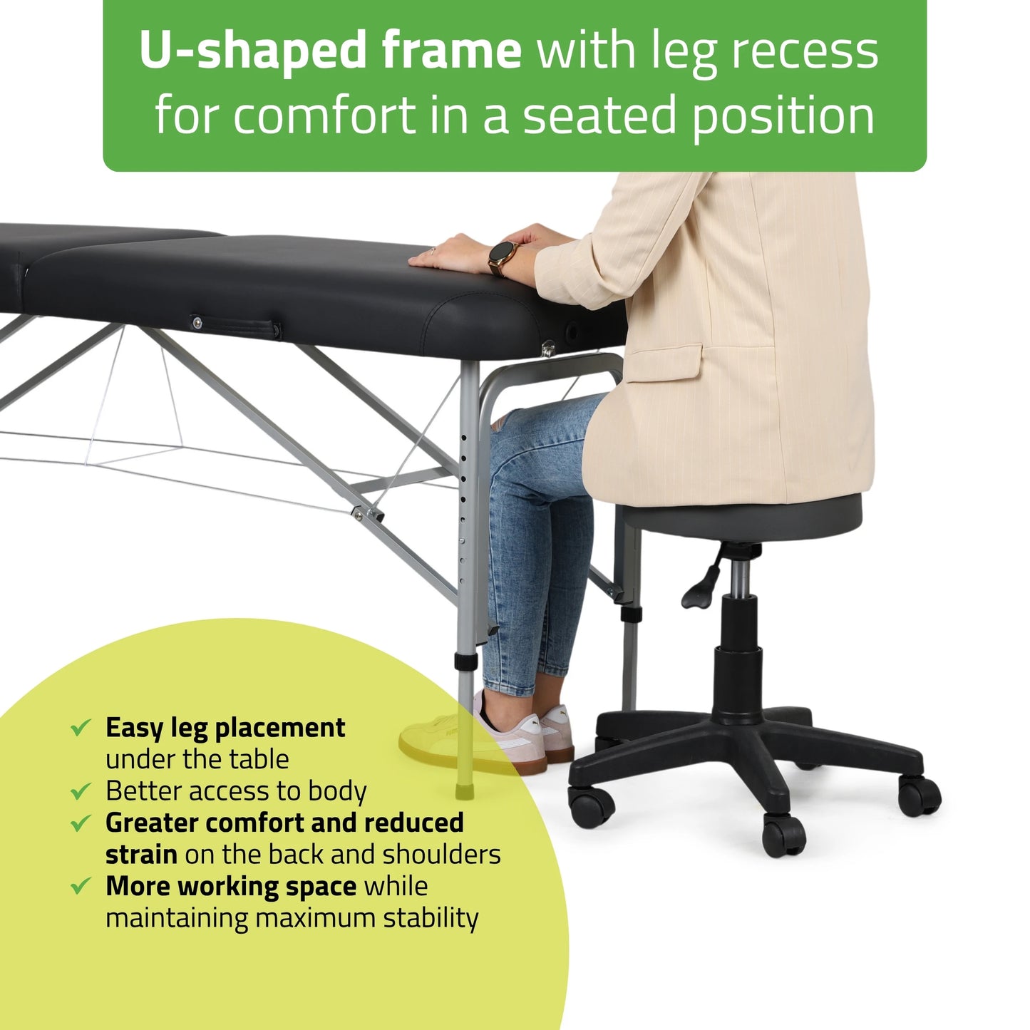 Portable massage table Vera 60 Comfy Base K515 Black