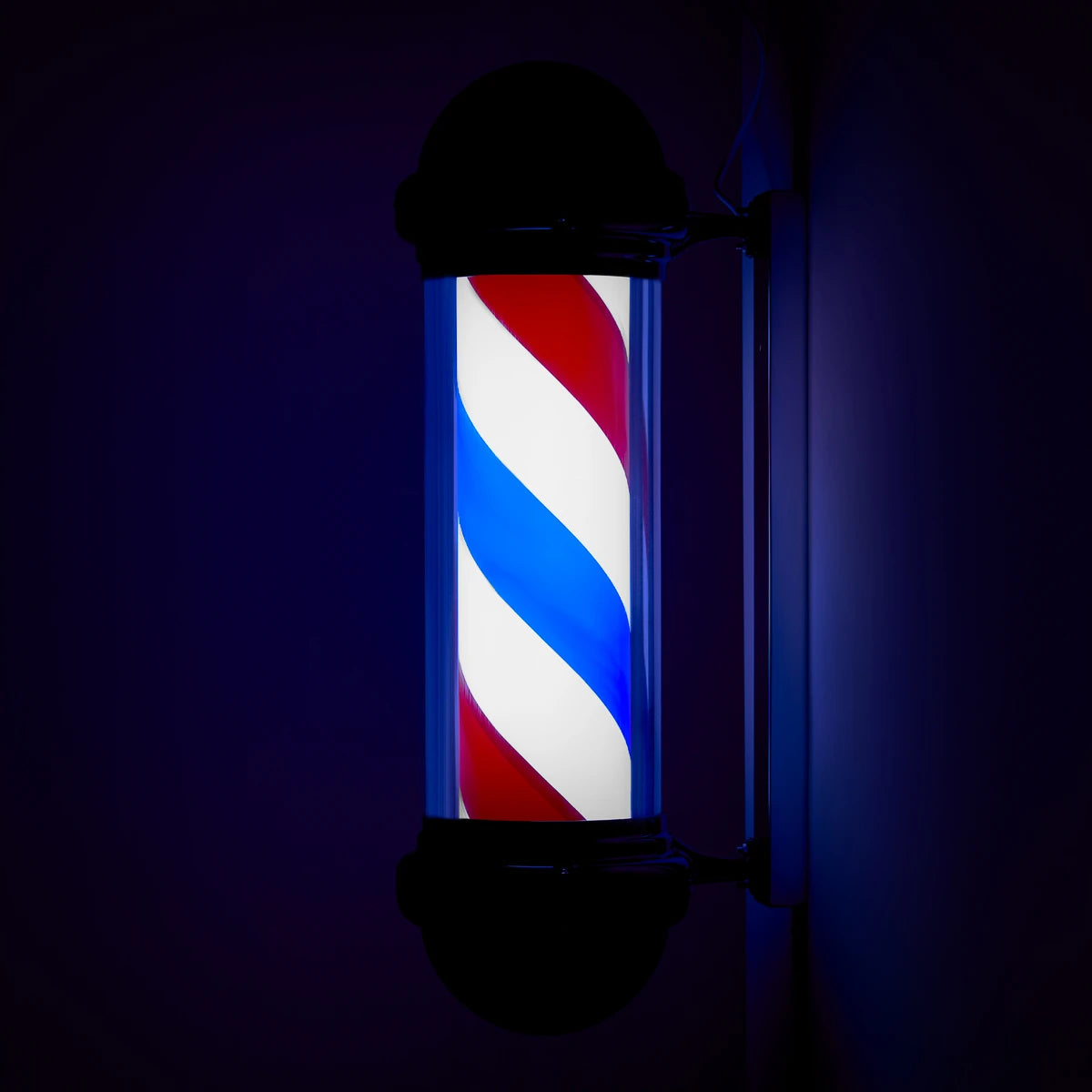 Плафон (Барбер пул) с подсветкой Barber shop Pole BB-02 черный, большой