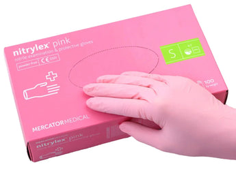 Nitrylex® Einweg-Nitrilhandschuhe, puderfrei, S, 100 Stück, Rosa