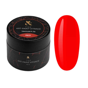 F.O.X Gel Paint Vitrage, 10 ml, punainen
