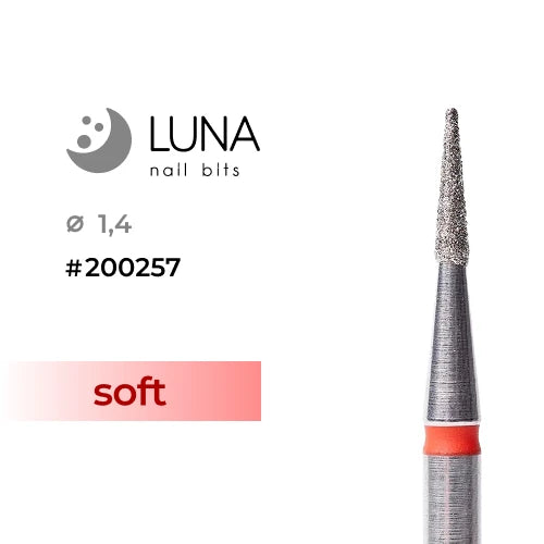 Dimanta frēzes uzgalis Konuss, 1,4/6 mm, sarkana, smalkgrauds