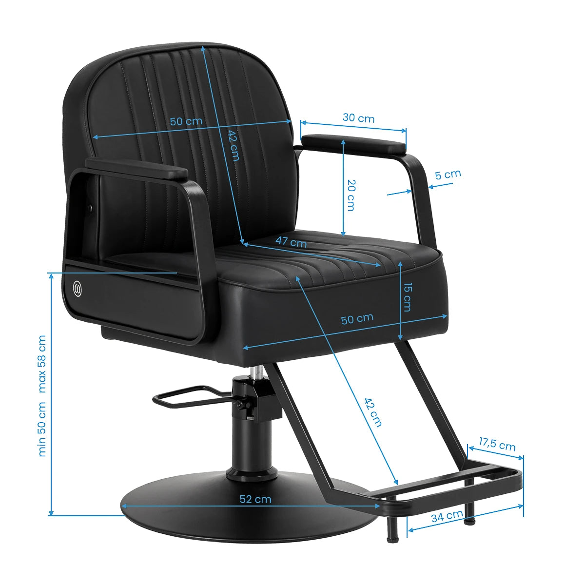Hairdressing chair Omega Luna black