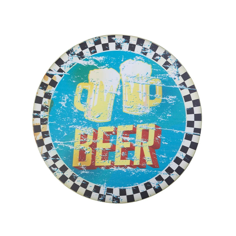 Decoratieve ronde bierposter