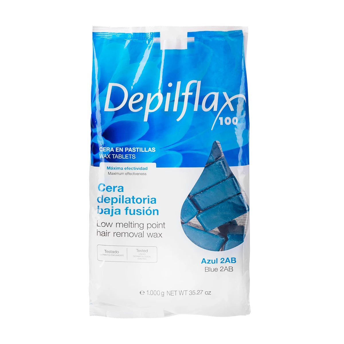 Воск для депиляции горячий DEPILFLAX Азуленовый в брикетах 1кг.