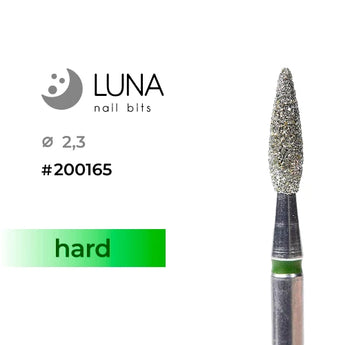 Luna Bits Dimanta frēzes uzgalis Liesma, 2,3 mm/8 mm, zaļa, rupja