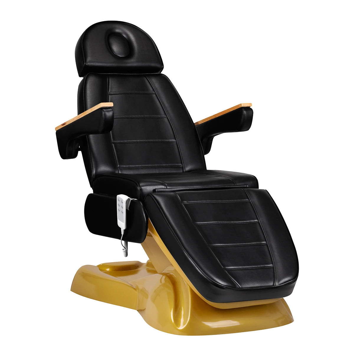 Kosmetoloģijas krēsls - kušete SILLON LUX 273b, 3 motori, zeltaini-melna
