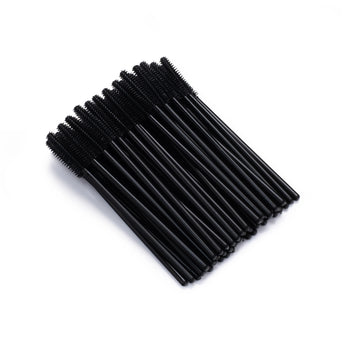Silicone brush for eyelashes and eyebrows, - black 50 pcs