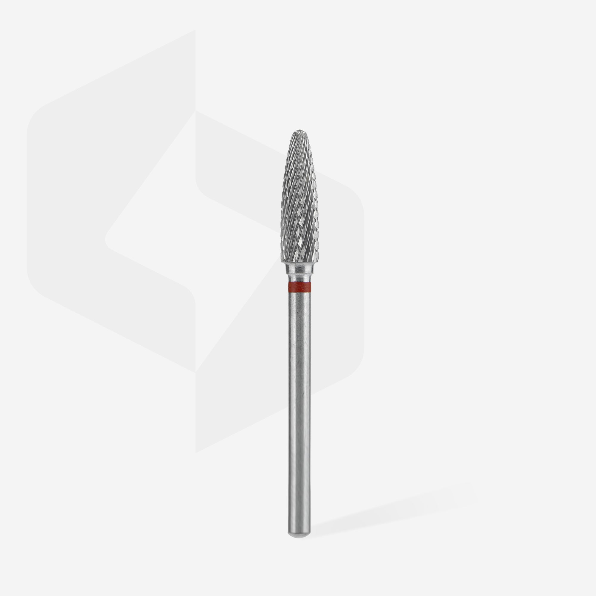 STALEKS EXPERT Carbide nail drill bit corn red, head diameter 4 mm, working part 14 mm - red / soft