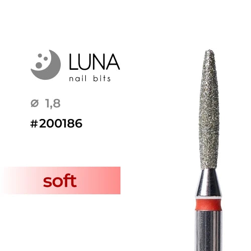 Luna Bits Diamantborr Flame Rounded 1,8-10, Röd (Fin)