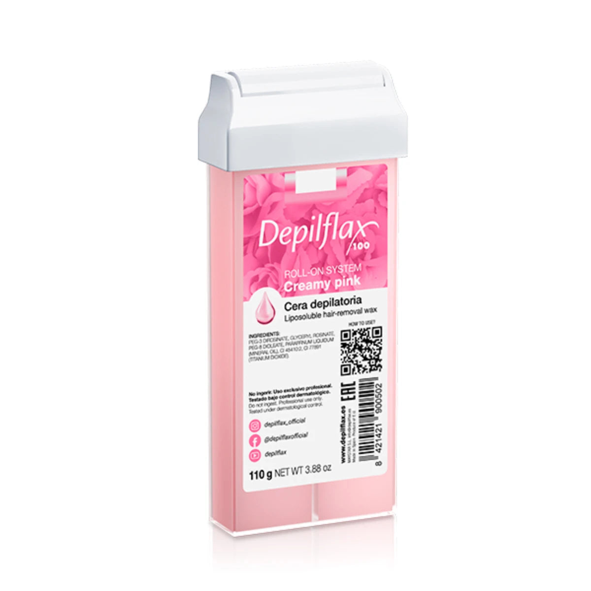 Depilflax 100 hair removal wax roll Creamy pink 110 g