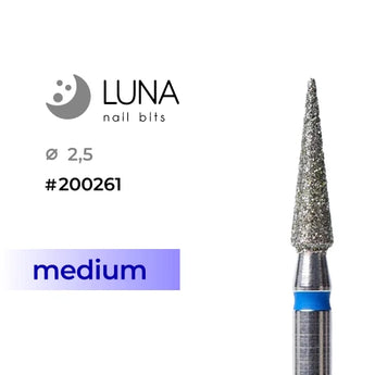 Dimanta frēzes uzgalis Konuss, 2,5/10 mm, zila