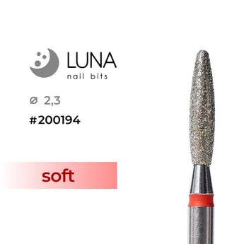 Luna Bits jyrsin Rounded Flame 2,3-10, Red Fine Grit