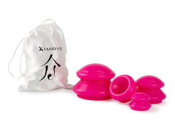 Lash Brow Line Siliconen cupping cups, set van 4 stuks, roze