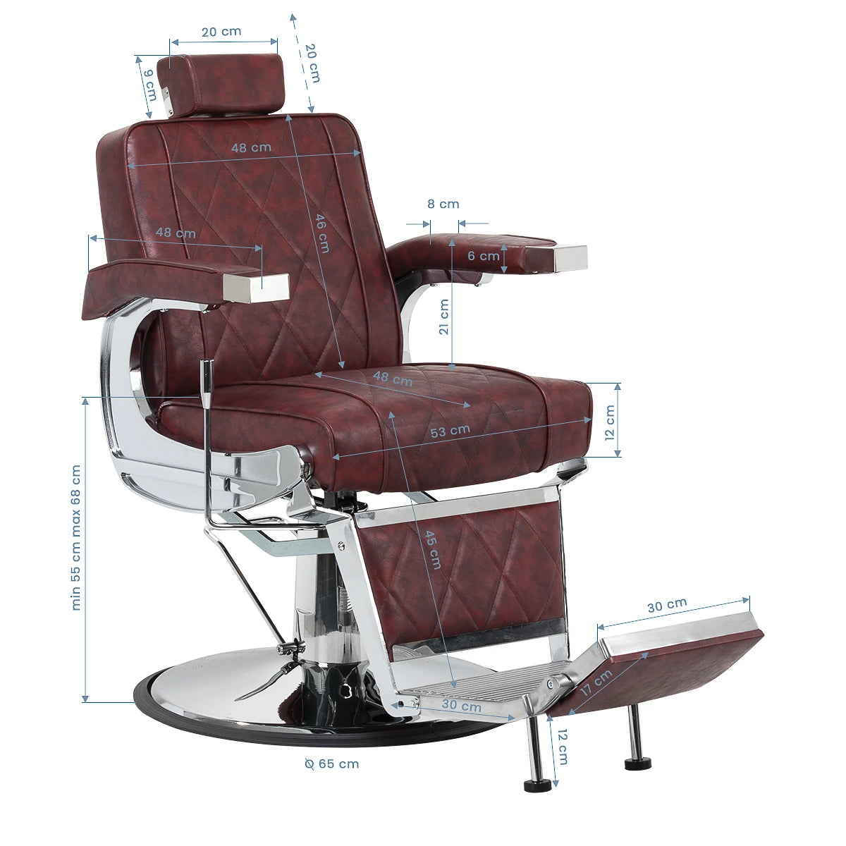 Hair System Barberstuhl BM88066, Burgunderrot
