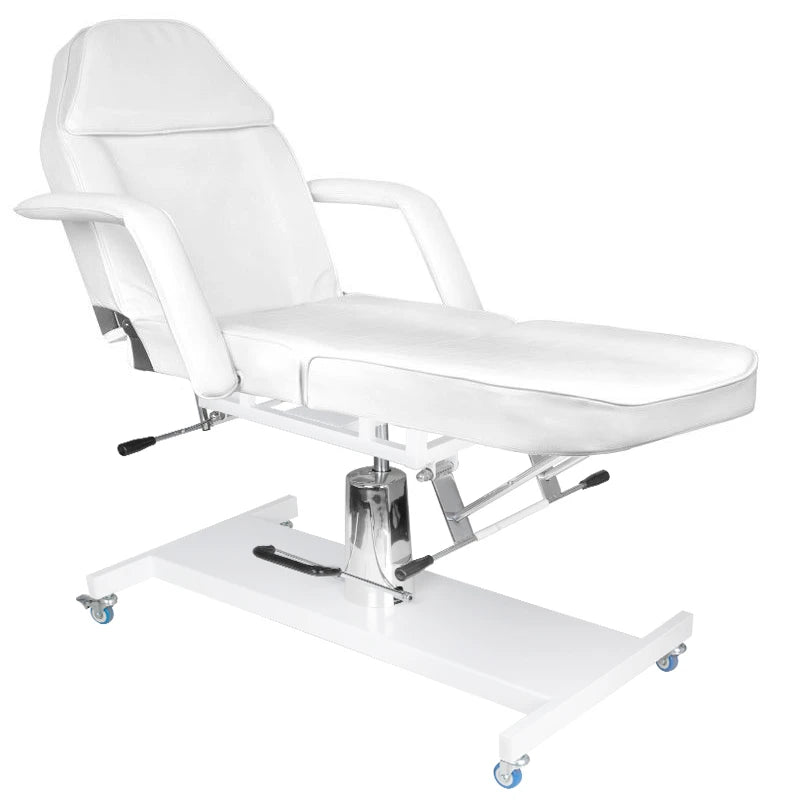 Hydraulic Beauty bed-couche BASIC 210, white on wheels