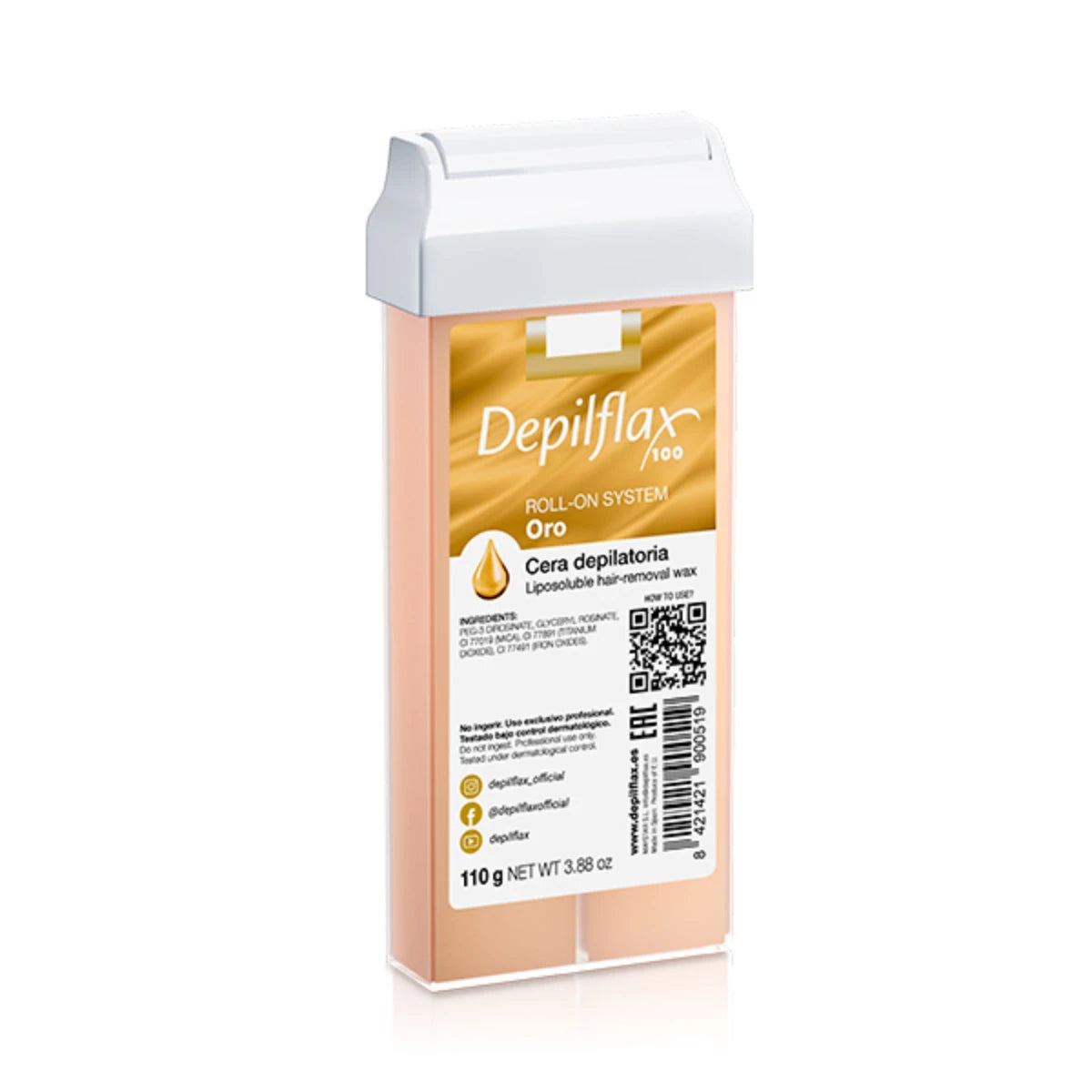 Depilflax 100 wax for hair removal, gold roll, 110 g
