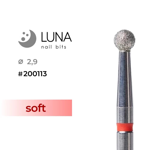 Luna Bits Diamantfräser Kugel, 2,9 mm, Rot, Feines Körnung