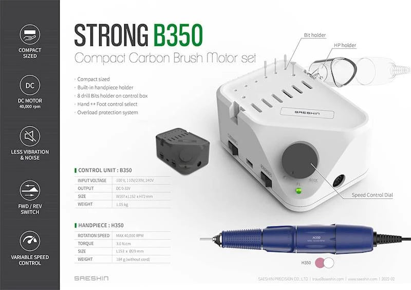 Saeshin Strong B350/H350 elektriviil, sinine käepide
