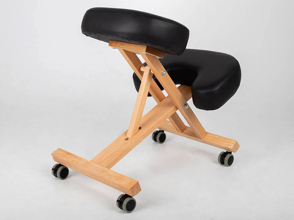 Ergonomic Kneeling Chair Ergo Simple, natural wood, castors with lock
