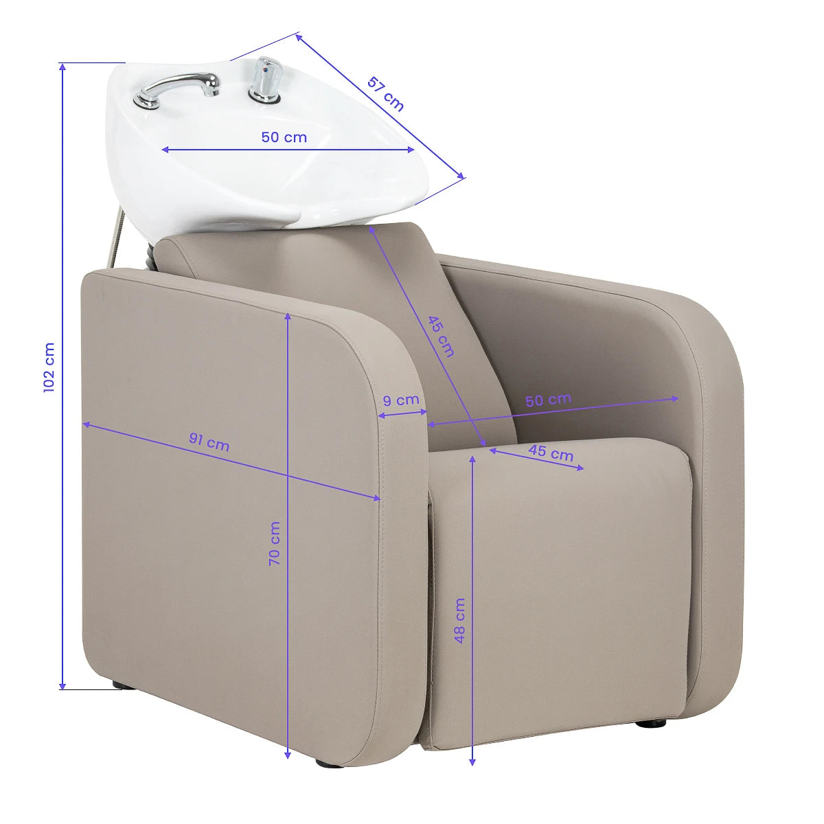 Gabbiano Sylvia coiffure wash station beige