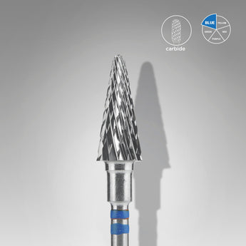 Staleks Expert Karbid sømbor til venstrehåndede kegle blå, skaftdiameter 6 mm, arbejdsdel 14 mm - blå/medium